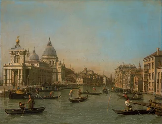 De ingang van het Canal Grande bij de Punta della Dogana en de Santa Maria della Salute